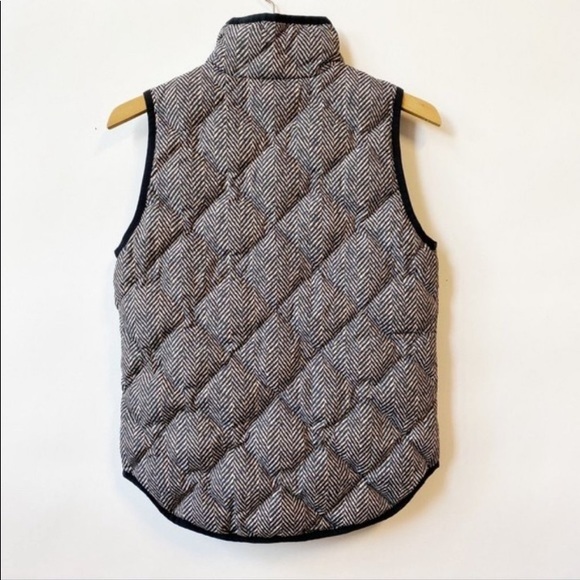 J. Crew Herringbone Excursion Quilted Puffer Vest XXS NEW - Picture 9 of 14